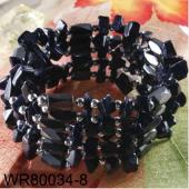 36inch Blue Sand Stone Chip Magnetic Wrap Bracelet Necklace All in One Set